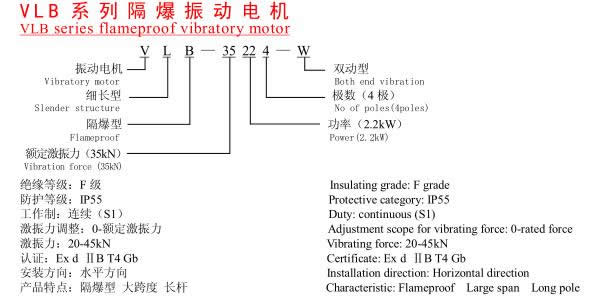 VLB系列户外隔爆振动电机技术数据