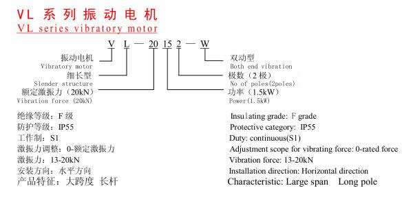 VL系列振动电机技术数据